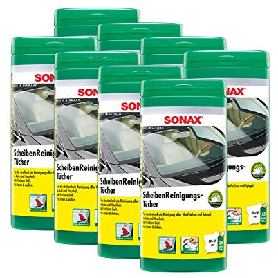 SONAX 8X 04120000 ScheibenReinigungsTücher Box 25 Stück
