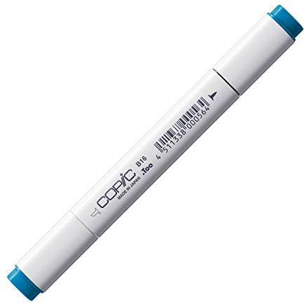 Copic Classic Coloured Marker Pen - (B-16) Cyanine Blue, For Art & Crafts, Colouring, Graphics, Highlighter, Design, Anime, Professional & Beginners, Art Supplies & Colouring Books