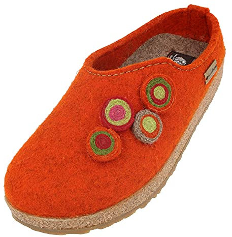 HAFLINGER Grizzly Kanon Filzpantoffel Hausschuh Filzclog Kork Rost, Gr. 40