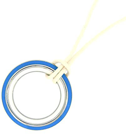 XEN Collier mit 40 mm Anhänger Keramik blau/weiß 90 cm 80
