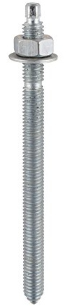 TimCo 12160CSG Galvanized Resin Stud M12 x 160 - Zinc (Box of 10),Silver