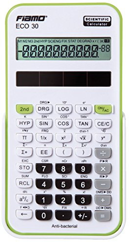 Fiamo Wissenschaftlicher Rechner ECO30, 138 Funktionen und 10 stelligem Display, weiß/grün