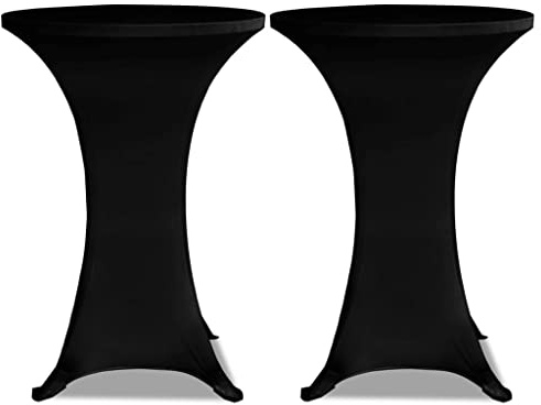 vidaXL 2 x Tischhusse für Stehtisch Stretchhusse Ø70 cm schwarz