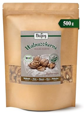 Biojoy Cerneaux de noix BIO en moitiés, noix sans coque, 500 g | Naturels, non salés, non grillés, origine Bulgarie