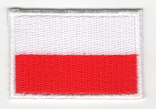 Aufnäher Bügelbild Aufbügler Iron on Patches Applikation Flagge Polen 3 x 2cm