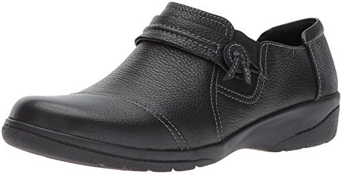 Clarks Cheyn Madi, Mocasín sin Cordones Mujer, Negro Cuero (Black Tumbled Leather), 41 EU