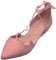 Jamron Donna Morbido Pelle Scamosciata Sintetica Piatto Appuntito Pumps Fantasia Croce con Cordoncino Ballerine Rosa SN02323 EU39.5