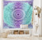 ABAKUHAUS Lila und Türkis Wandteppich, Hippie Ombre Mandala Innerer Frieden und mit ornamentaler Kunst, aus Weiches Mikrofaser Stoff Wand Dekoration Für Schlafzimmer, 150 x 110 cm, Lila Aqua