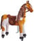 PONNIE Reitpferd mit Rollen Misty M (5-12 Jahre), Spielpferd zum Reiten mit Abnehmbarer Braun Sattel und Halfter mit Zaumzeug, Kämmbare Mähne und Schwanz, Plüschpferd zum Reiten für Kinder