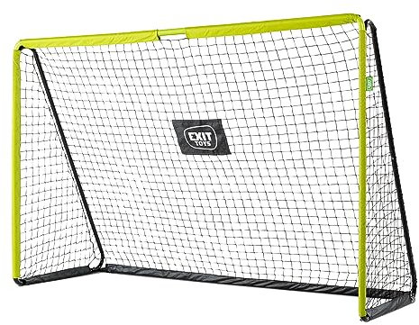 EXIT Toys Tempo Stahl-Fußballtor - Inklusive Ankernägel - Rostbeständig - Fußballtor für Kinder - Für den Garten - Trainiere Deine Fußballfähigkeiten - 300x200 cm - Grün/Schwarz