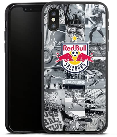 Silikon Hülle kompatibel mit Apple iPhone X Case schwarz Handyhülle FC Red Bull Salzburg Red Bull Salzburg