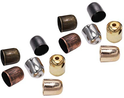 Healifty 150 stücke metallschnur Enden endkappe endkappen Leder Enden Kappen für DIY Handwerk quaste schmuck Machen ergebnisse Sortiert Farbe 8x9mm