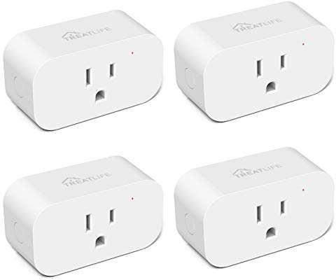 TREATLIFE 4 Pack Smart Plugs that Work with Alexa and Google Home, 7 Day Heavy Duty Programmable Timer, 1800W 15A WiFi Smart Outlet, Child Lock, Vacation Mode, Reliable WiFi Connection