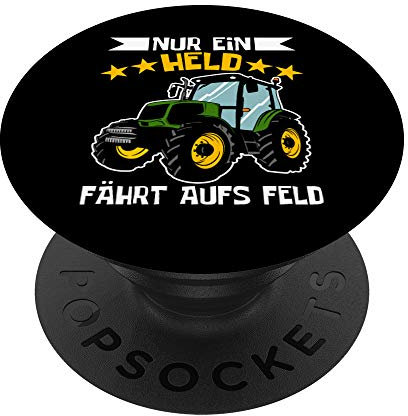 Nur ein Held fährt aufs Feld Bauer Traktor Geschenk Landwirt PopSockets mit austauschbarem PopGrip