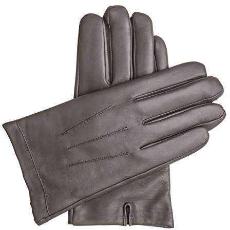 Downholme Vegane Lederhandschuhe für Herren (Grau, L)