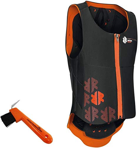 Komperdell Kinder Rückenprotektor Ballistic JUNIOR orange/schwarz 116 + Hufkratzer Reiterladen24