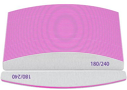 Lima professionale per unghie con grana 100/180/240 lime per unghie acriliche, 12 lime per unghie a grana fine per manicure e strumenti per manicure (grana 180/240)