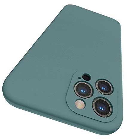 SURPHY für iPhone 12 Pro Max Hülle Silikon mit Kameraschutz, Handyhülle iPhone 12 Pro Max Case 6,7 Zoll aus Premium Flüssigsilikon, Schutzhülle mit weiches Mikrofaser-Futter, Kaktus Grün