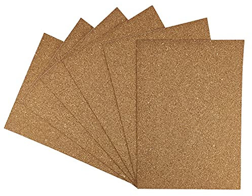 Netuno 6 x Kork Selbstklebende Korkplatten 21 x 29,7 cm Korkwand Korkfliesen für DIY Heimdeko Wanddeko Bodendeko Notizen Foto Bilder zum Basteln Hängen