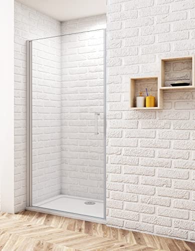 Acezanble Duschtür 100cm Nischentür Duschabtrennung Dusche ESG Glas H185cm