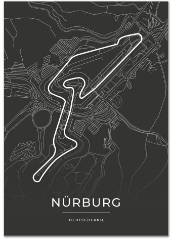 Vacentures Nürburg Rennstrecken Poster - Geschenk für Motorsport-Fans (50x70 CM)