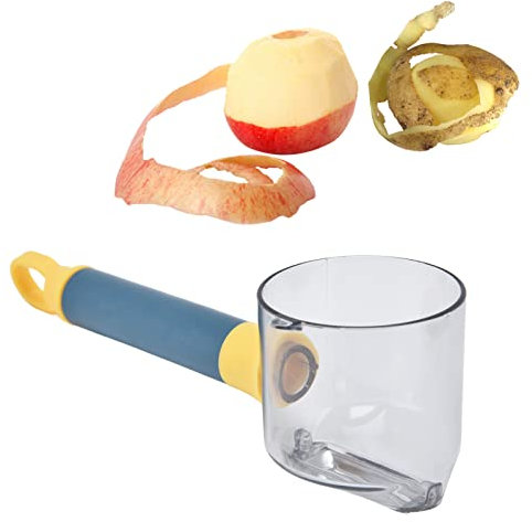 Pelador de verduras con recipiente, mango antideslizante y hoja afilada para frutas y verduras