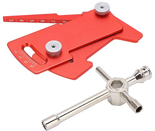 VGEBY Einstellbares Lineal, Kreuzschlüssel Wartung Big Sleeve Hex Tools Multifunktions-RC-Auto 4WD Positionierungslineal Kit(rot) Automodell Spielzeug