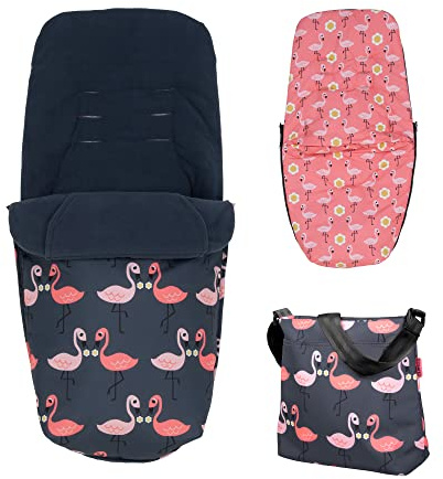 Cosatto Giggle Accessory Pack – Change Bag & All Season Footmuff, Pretty Flamingo