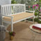 KISAA Living 2 Seater Water Resistant Outdoor Bench Pad Seat Cushion Garden Furniture Comfortable Removable Cover, Water Resistant Garden Bench Cushion (Beige)