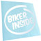 Kiwistar - Autoaufkleber - Mattweiss - 11x10cm Biker inside - Motorrad - Heckscheibe Auto Aufkleber wetterfest für Kfz LKW Mofa Truck - Sticker außen selbstklebend Tuning Zubehör für Fenster Fahrzeug