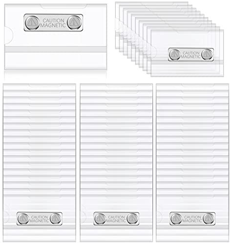 Magnetische Namensschilder Magnete Ausweishalter Magnete Ausweishüllen 3,5 x 2,1 Zoll Kartenhalter Namensschild mit Magnet für Schule Hochschulen Firma Arbeit Business (100 Stücke)