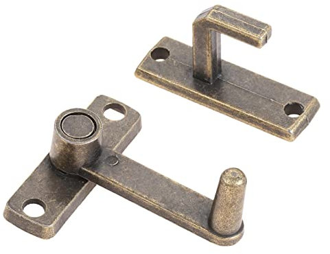 Ronyme Cerradura de puerta corredera de granero, cerradura de hebilla, pestillo de puerta Vintage para baño, garaje al aire libre