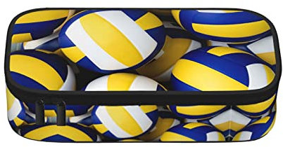 LOUJIN Viele Federmäppchen mit Volleyball-Aufdruck, große Kapazität, Federmäppchen, tragbar, für Jungen, Mädchen, Erwachsene und Büro, farbe, 5.0cm*10.5cm*20.5cm, Federmäppchen