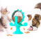 EHOTER Pet Food Leaking Toy Spin Interactive Cat Slow Feeder Interactive Cat Dog Treat Feeder Creative Treat Dispenser Windmill Rotatable Food Dispenser Toy for Small and Medium Pets