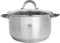 KARL HAUSMANN Faitout Inox - 4L - 22 cm - Marmite Induction en Acier Inoxydable 18/0 - Casserole avec Couvercle en Verre - fait tout tous feux - Faitouts Avec Échelle de Mesure - Cocotte Inox