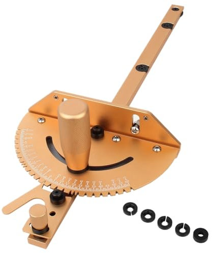 Voragrl Mitra Gauge Manico in Lega di Alluminio Banco Tavolo Saw Router Mitra Gauge Segatura Assemblaggio Righello Strumenti per la lavorazione del legno Durevole Riutilizzabile Facile da usare Dorato