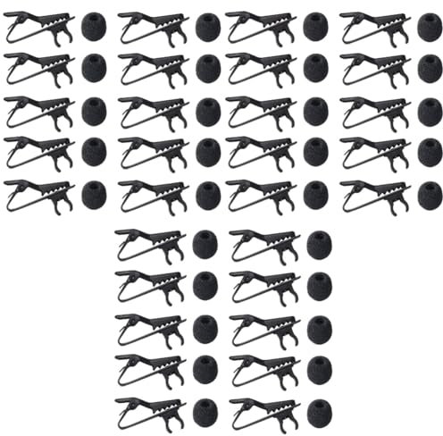 ibasenice 30pcs Lapel Lavalier Microphone Clip Iron Clips with for Easy Attachment for Lectures Meetings and Online