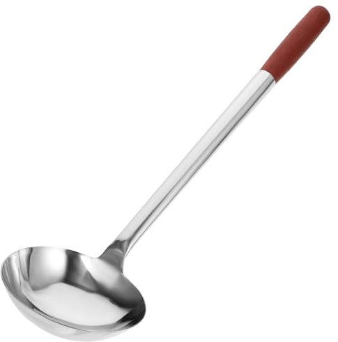 VINTORKY Cuillère Cuisine En Acier Inoxydable Manche En Grosse Cuillère De Service Ergonomique Ustensile De Cuisson Antiadhésif Cuisines Et Restaurants 10 Oz