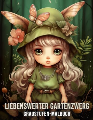 Liebenswerter Gartenzwerg Graustufen-Malbuch: Betritt die bezaubernde Welt der Gartenzwergmädchen und entfessle deine Vorstellungskraft, während du ... Reise ausmalst und zum Leben erweckst.