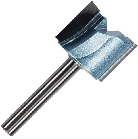 Rennie Tools - 25.4mm (1) Cutting Diameter x 20mm Flute x 1/4 Shank TCT Tipped 2 Flute Straight Router Cutter Bit. Compatible With Makita Bosch Trend Katsu Dewalt Router Etc. 1 Inch Router Bit