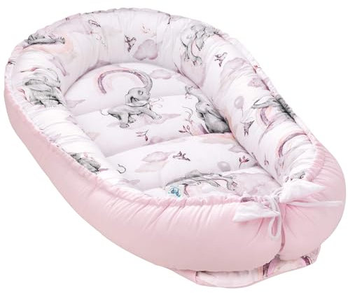 Pepi - Baby-Nest - Nestchen Baby - Baby-Nestchen für Neugeborene mit antiallergischer Füllung - Kokon für Sommer Frühling - hergestellt aus 100% Baumwolle