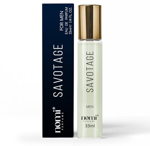 Nomi Perfume für Herren, 33 ml, (SAVOTAGE) Eau de Parfum mit 20% Duftölen, Herrenparfüm Geschenkidee