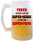 Chope Personnalisable | Verre à bière Pinte Idée Cadeau à personnaliser Collègue Travail Retraite Remerciement Anniversaire Saint Valentin Noël Secret Santa Femme Homme (Super héro Papa)