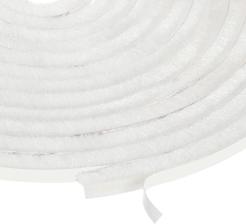 sourcing map Self Adhesive Brush Seal Weather Stripping 5/16 x 1/4 x 16.4ft, Door Brush Strip for Sliding Sash Door Window Wardrobe Seal, White