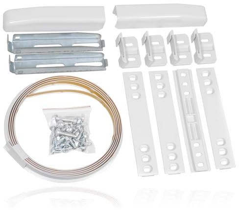 SPARES2GO Universal Integrated Fridge Door Slide Mounting Bracket Fixing Kit with cupboard fixing brackets (pack of 4)