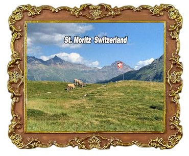 St. Moritz Kühlschrankmagnet Schweiz Reise 3D Souvenir Kühlschrank Dekoration Magnetaufkleber Handwerk Kollektion