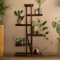 ML-Design Scaffale per Fiori in Legno Marrone 75x27,5x140 cm Supporto per Piante Mensole 6 Livelli Scala per Fiori Porta Piante da Giardino per Esterno per Balcone Soggiorno Giardino Porta Vasi