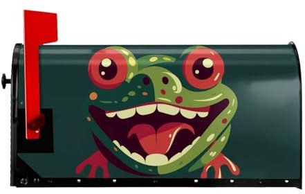 Sipeigyd Briefkastenabdeckung, Frosch mit offenem Mund, bedruckt, magnetische Briefkasten-Abdeckung, dekorative Briefkasten-Abdeckung für Garten, Hof, Outdoor-Dekorationen, 53,3 x 45,7 cm