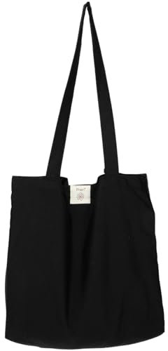 Prien Wasserdicht Tasche Für Damen, Strandtasche Canvas Tote Bag, Schultertasche Groß Für Shopper, Umhängetasche Baumwoll Stoff, Handtasche Für Gross (Schwarz)