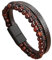 HOPWODE Herren Armband Leder,Herrenarmbänder mit Magnetverschluss, Mehrlagiges Geflochtenes Echtlederarmband, Verstellbare Armbänder mit Perlen Aus Braunem Tigerauge, Geschenk für Vater, Freund,
